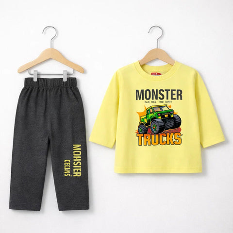 OK Baby - 2 Pieces - Suit Set - Yellow - Monster