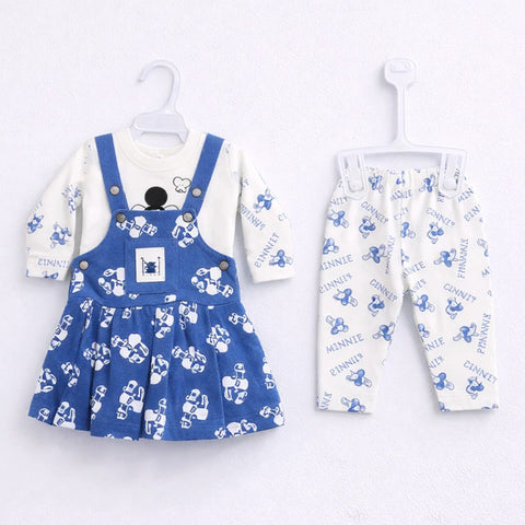 GM - 3 Pieces - Frock Set - Blue - Minnie Mouse