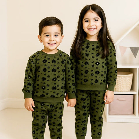 Z Kids - 2 Pieces - Suit Set - Green - Flower - 25