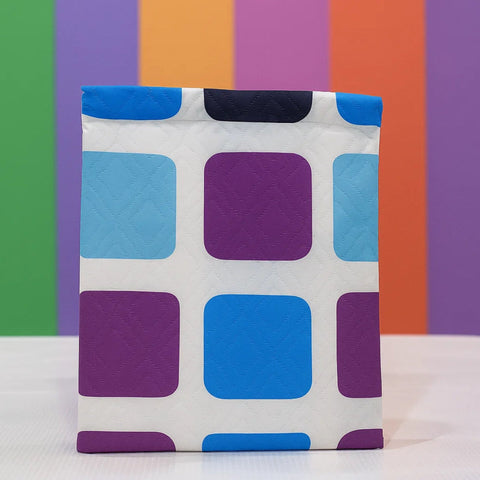 Diaper Changing Sheet - Blue & Lilac - Boxes