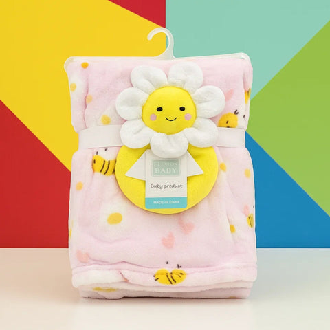 Hudson - Plush Toy Blanket - Sun Flower - Pink