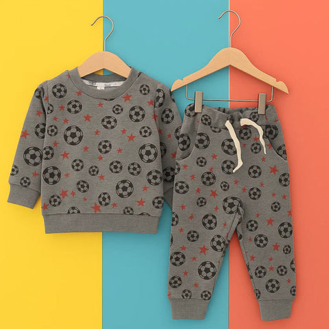Z Kids - 2 Pieces - Suit Set - Light Grey - Football - 25