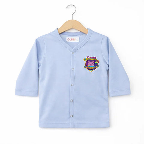 OLINI - Cotton Jersey - Night Suit - Sky Blue - Cosmic Dreams