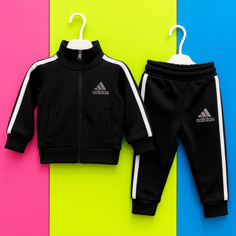 Adi - 2 Pieces - Suit Set - Black - Stripes