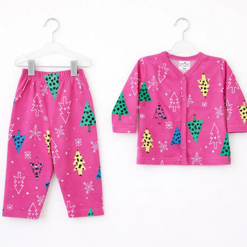 TBS - Cotton Jersey - Night Suit - Pink - Christmas - 26