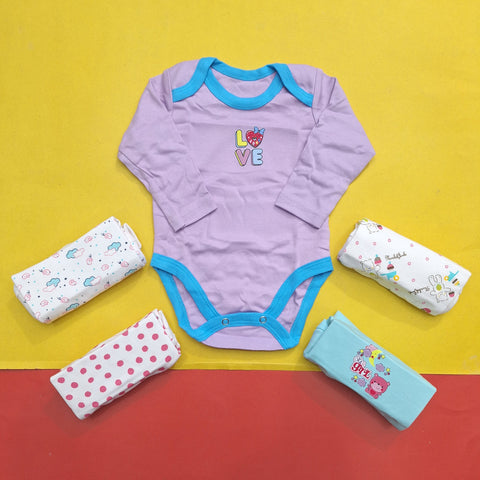 Little Love - Pack of 5 Long Sleeve Bodysuits - Girls