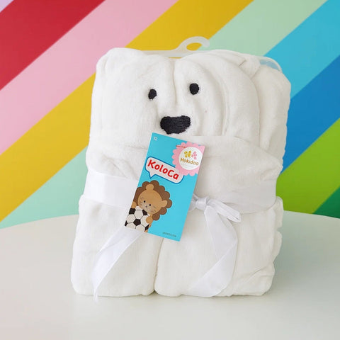 Hoodie Blanket - Whitish Bear