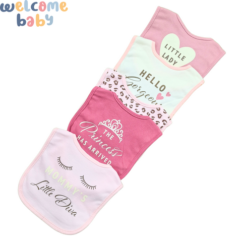 Aifeier - Pack of 5 Bibs - Girls - Theme 6