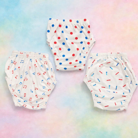 Pack of 3 - Printed - Briefs - Circles Hearts Sprinkles