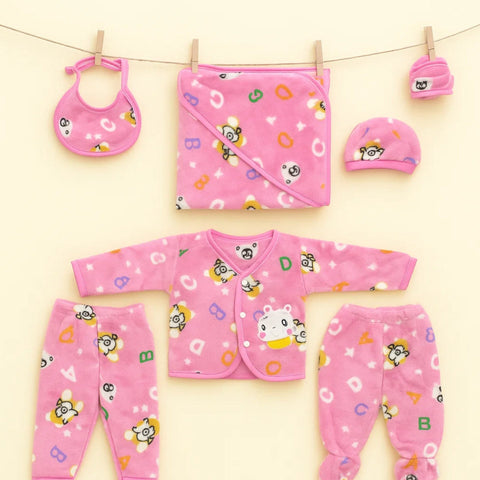 Fleece - 7 Pieces - Starter Set - Pink - Alphabets