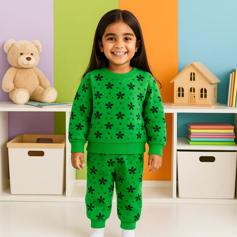 Z Kids - 2 Pieces - Suit Set - Light Green - Flowers - 25