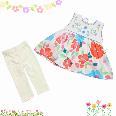 Street Six - Frock - White - Flowers