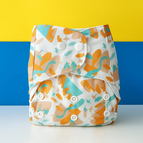 Reuseable Diaper - Orange Jungle
