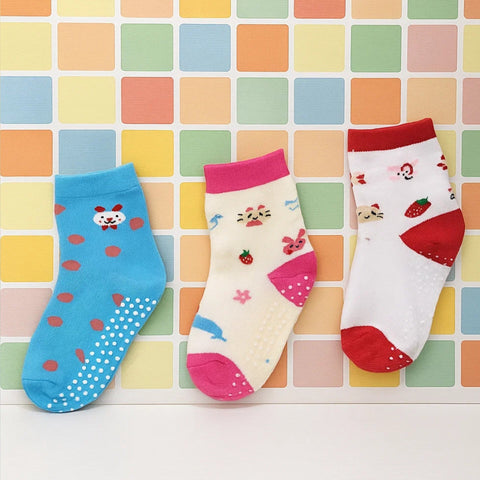Pair of 3 - Anti-Skid Socks - Girls
