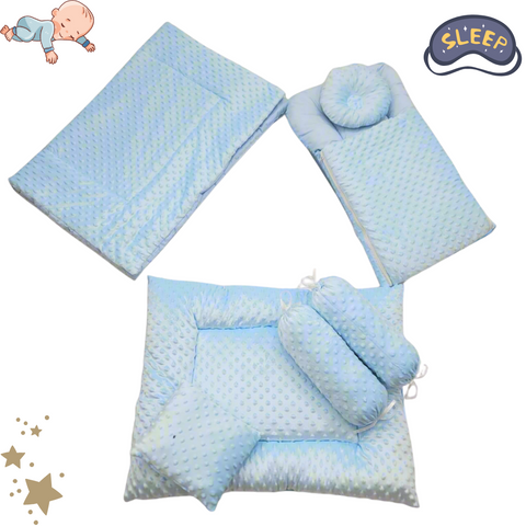7 Pieces Velvet Bedding Set - Plain Dots