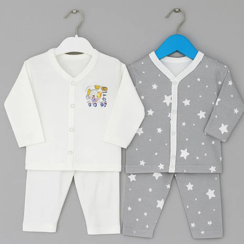 TBS - Pack of 2 - Night Suits - White & Stars