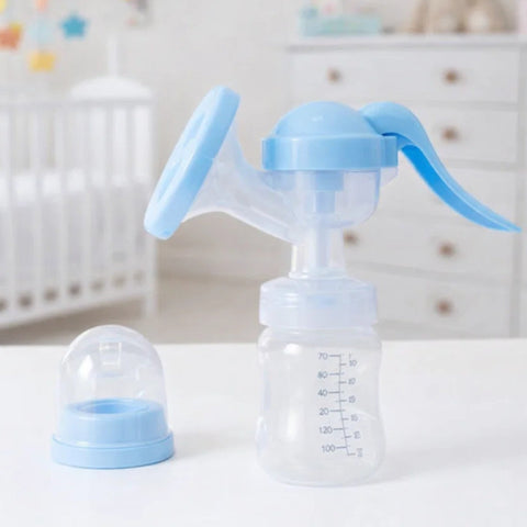Choice - Manual Breast Pump & Feeding Bottle - Blue