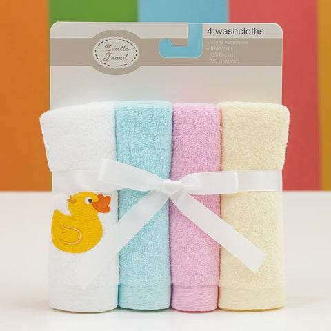 Loveable Friends - Pack of 4 Face Towels - Duck