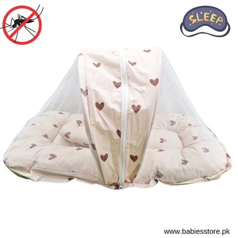 Mosquito Bed Net - Vol-04-25 - Brown - Hearts