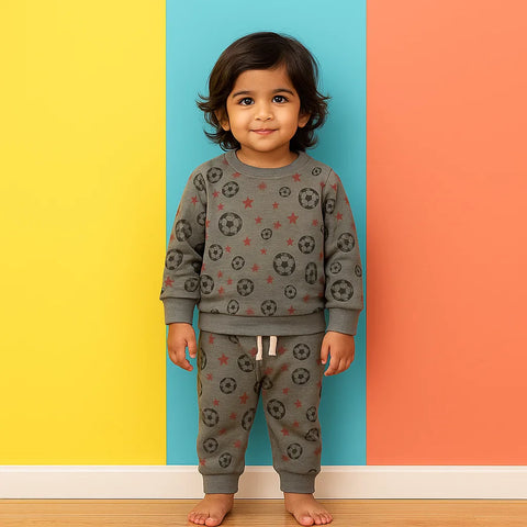 Z Kids - 2 Pieces - Suit Set - Light Grey - Football - 25
