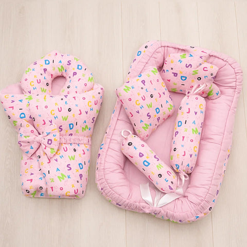 Velvet - 7 Pieces - Snuggle Bed - Pink - Alphabets - 25