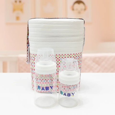 Dotted Feeder Cover With Bottles