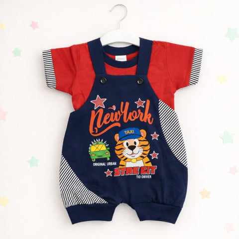 Hungle - 2 Pieces - Dungaree Set - Red - New York Street