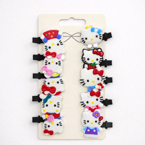 Pack of 10 - Hair Clips - Hello Kitty