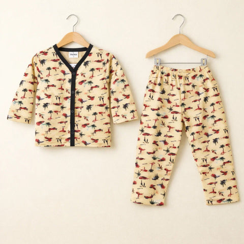 TBS - Cotton Jersey - Night Suit - Yellow - Beach - 26