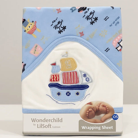 Velvet - Wrapping Sheet - Ship - Blue - 25