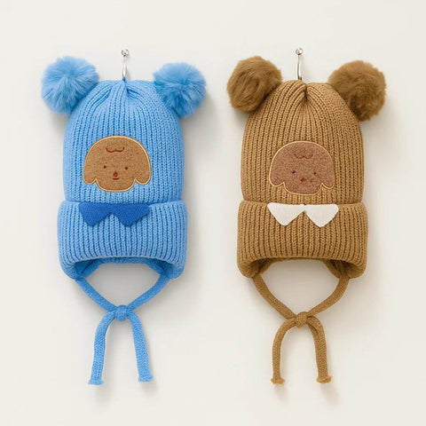 Pack of 2 - Woolen Caps - Blue & Brown - Mountain Bear - 25