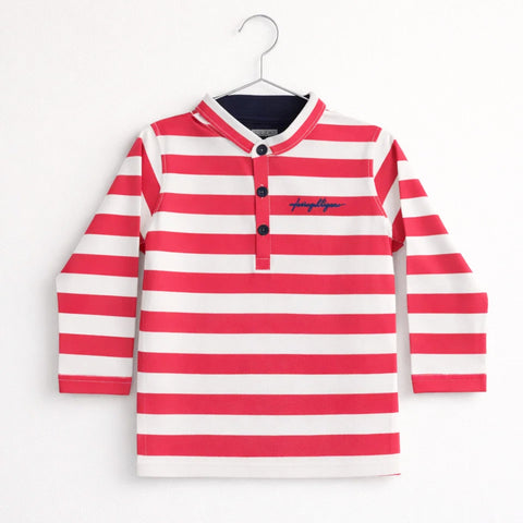 TH - Long Sleeve - Round Collar - T-Shirt - Stripes - Pink
