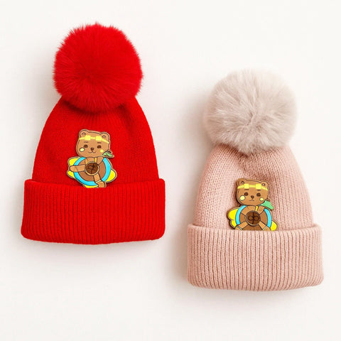 Street Six - Pack of 2 Caps - Helicopter - Red & Pink