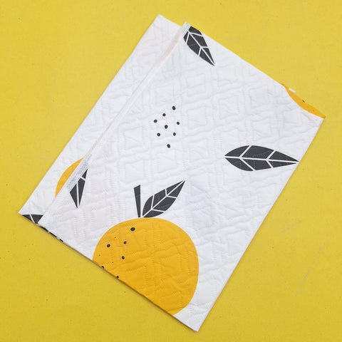 Diaper Changing Sheet - Orange - Fruit & Leaves