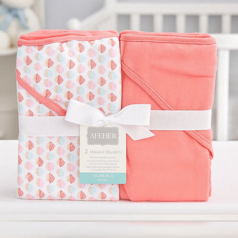Aifeier - Pack of 2 - Hooded Cotton Wraps - Cupcake