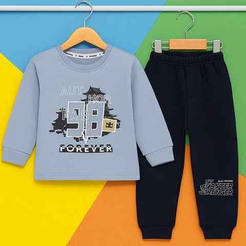 2 Pieces - Suit Set - Blue - Street Style