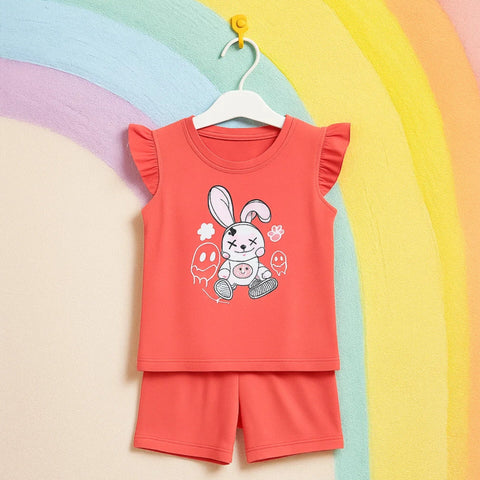TBS_BRL - T-Shirt & Shorts - Pink - Happy Cat