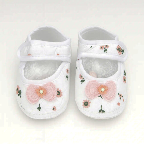 Xiao - Booties - White - Flower Bow