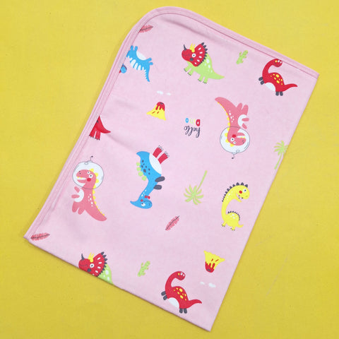 Diaper Changing Sheet - Medium - 27*19 Inches - Pink - Dinosaur