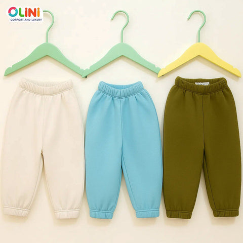 OLINI - Pack of 3 - Fleece Trousers - Blue White Brown - 25