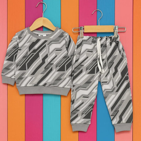 Z Kids - 2 Pieces - Suit Set - Grey - Abstract - 25