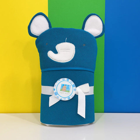 Little Alpaca - Hooded Bath Towel - Blue - Elephant