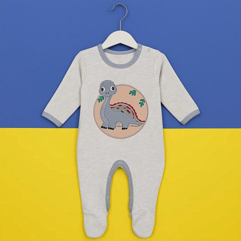 TBS - Fleece Romper - Grey - Dinosaur