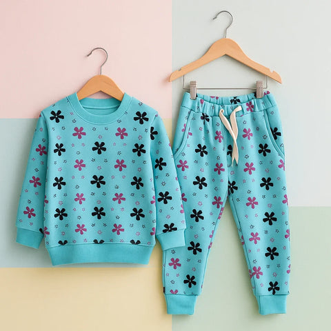 Z Kids - 2 Pieces - Suit Set - Sky Blue - Flowers - 25