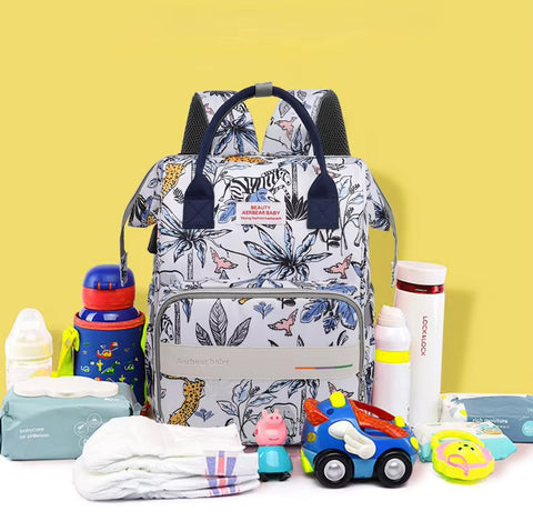 Sunshine - Waterproof Diaper Backpack - Blue - Jungle
