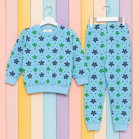Z Kids - 2 Pieces - Suit Set - Blue Flower