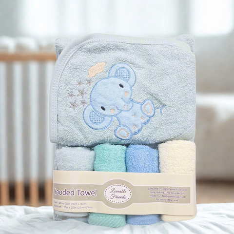 5 Pieces - Loveable Friends - Bath Towel Gift Set