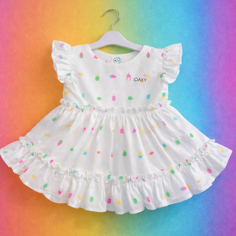 Stufz - Cotton Frock - White - Ice Cream