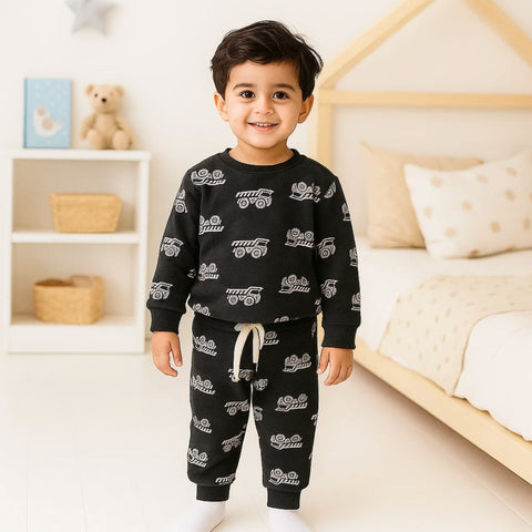 Z Kids - 2 Pieces - Suit Set - Dark Grey - Tractor - 25