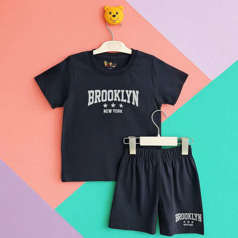 TBS_BRL - T-Shirt & Shorts - Navy Blue - Brooklyn